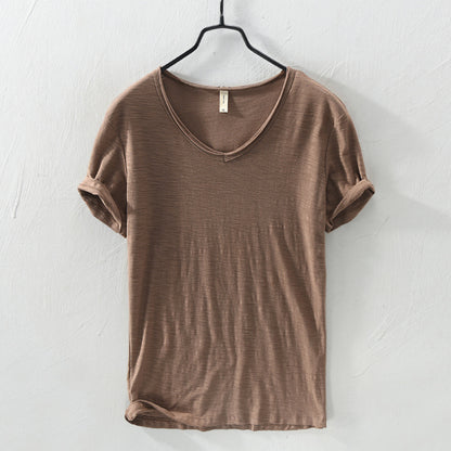 Breathable Solid Color Short Sleeves