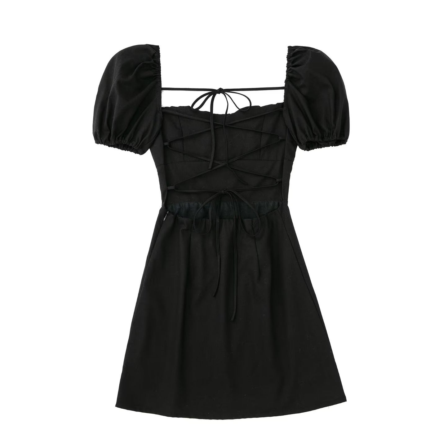 Dreamy spring dress with puff sleeves