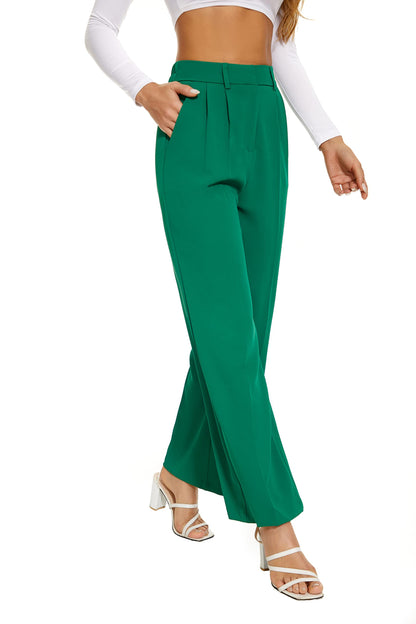 2024 Women's High Elastic Waist Back Straight Suit Wide Leg Pants(Buy 2 Free Shipping)