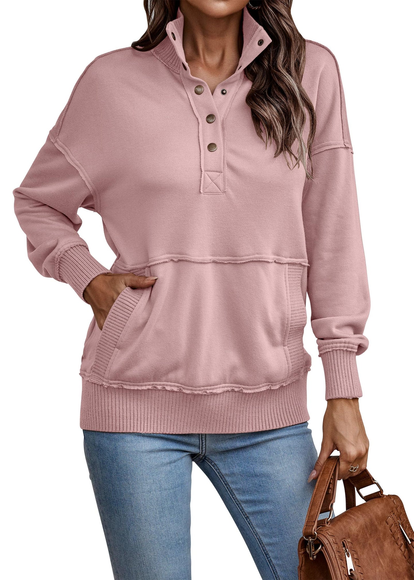 Autumn Womens Casual Button Loose Pullover Tops(Buy 2 Free Shipping)