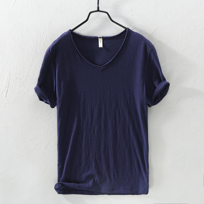 Breathable Solid Color Short Sleeves