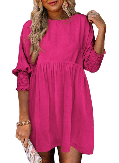 ✨2025 New Women's Casual Short Sleeve Crew Neck Flowy Swing Tunic Dress