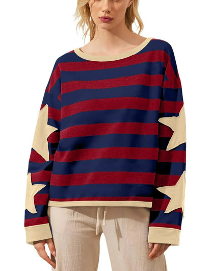 Star Graphic Oversized Sweatshirts for Women (Buy 2 Free Shipping)