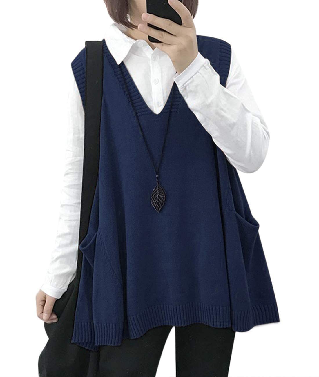 Hot Sale Women's Loose Swing Cute Oversized Knit Sweater Vest(buy 2 10% OFF)