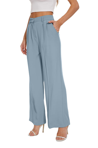 2024 Women's High Elastic Waist Back Straight Suit Wide Leg Pants(Buy 2 Free Shipping)