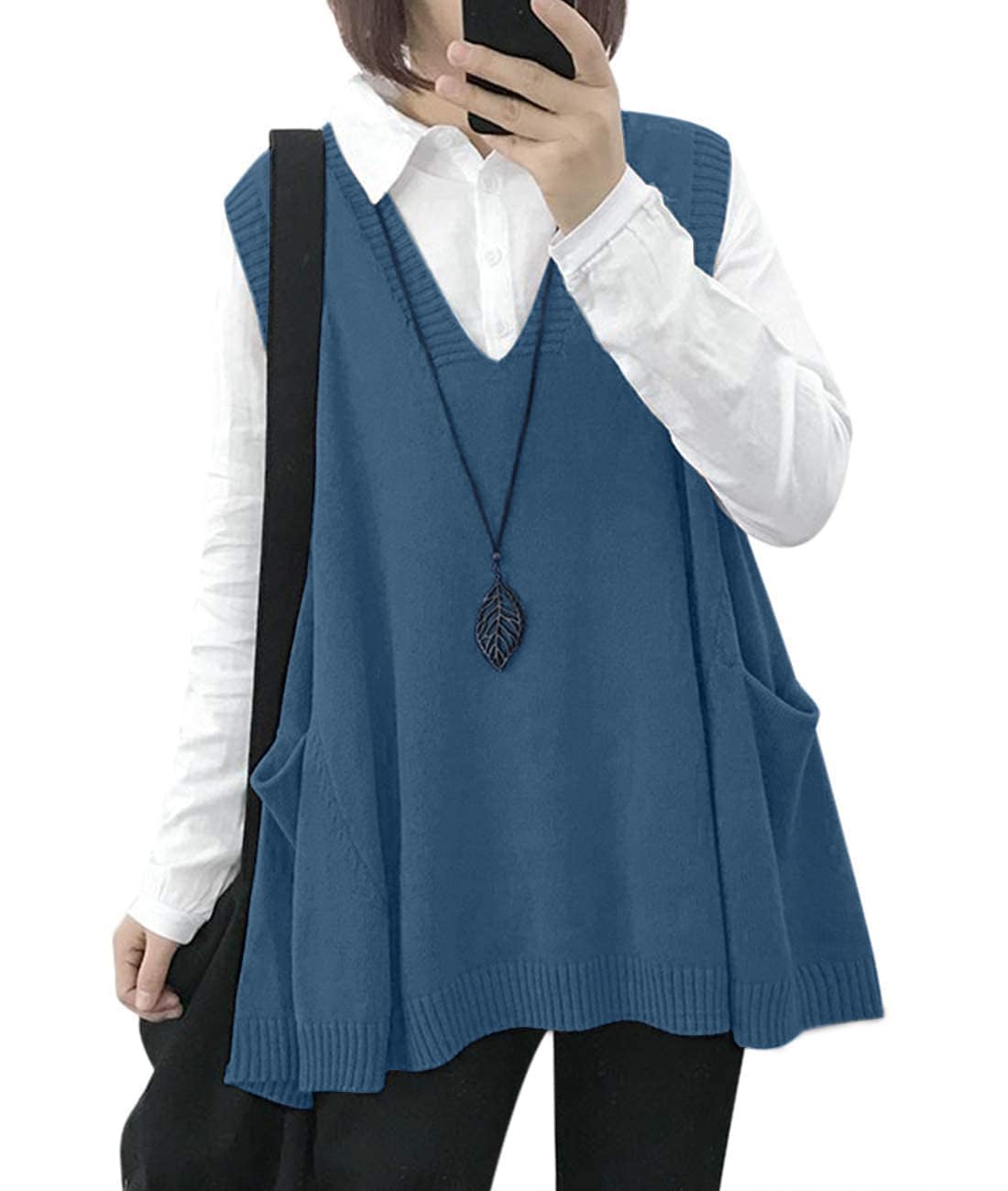 Hot Sale Women's Loose Swing Cute Oversized Knit Sweater Vest(buy 2 10% OFF)