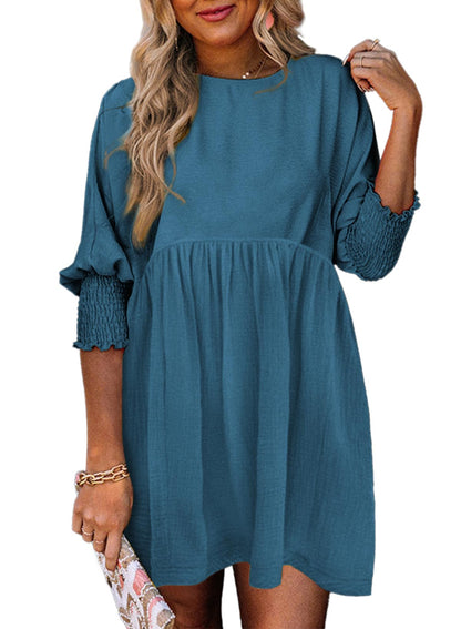 ✨2025 New Women's Casual Short Sleeve Crew Neck Flowy Swing Tunic Dress