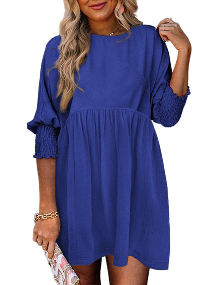 ✨2025 New Women's Casual Short Sleeve Crew Neck Flowy Swing Tunic Dress