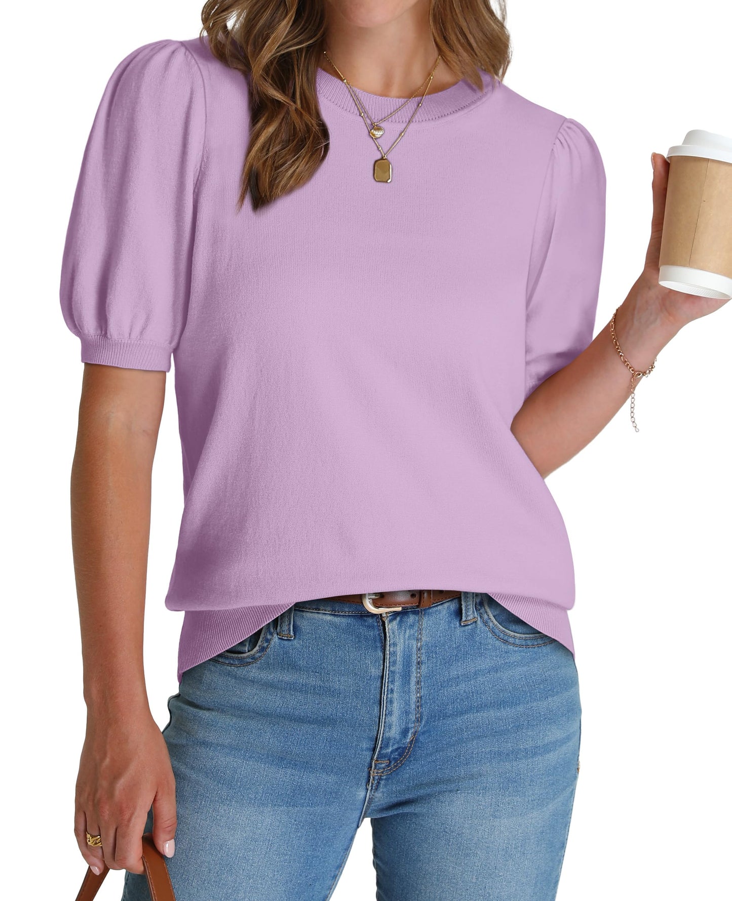 ✨Women's Lightweight Puff Short Sleeve Sweater