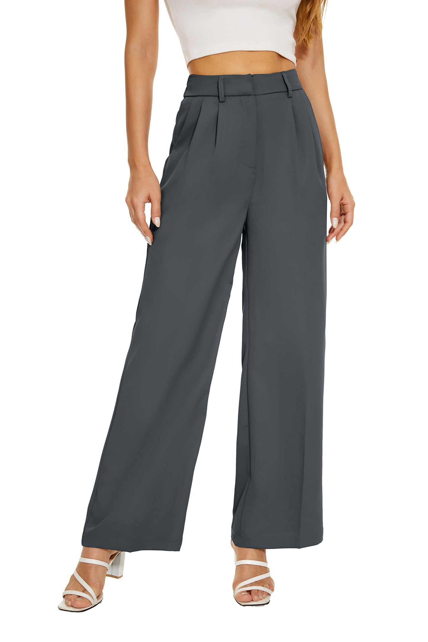 2024 Women's High Elastic Waist Back Straight Suit Wide Leg Pants(Buy 2 Free Shipping)