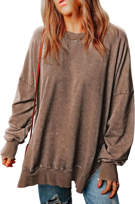 ✨Womens Casual Long Sleeve Crewneck Lightweight Pullover Tops