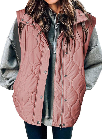 ⏰Hot Sale-Women Fall Winter Lightweight Quilted Stand Collar Sleeveless Jackets