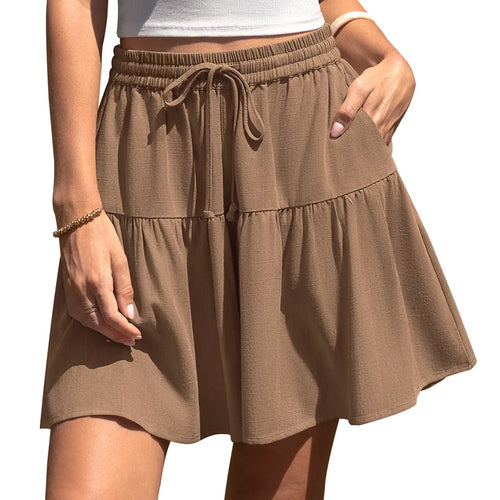 ⏰Hot Sale-Women's High Waist Drawstring Tiered Skort