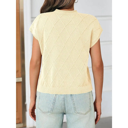 Women's Mock Neck Cap Sleeve Sweater Vest