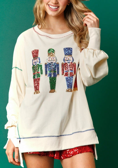 Christmas Sequin Nutcracker Sweatshirt (Buy 2 Free Shipping)