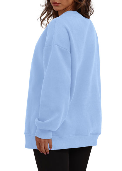 Women's Oversized Fleece Pullover with Hidden Pockets