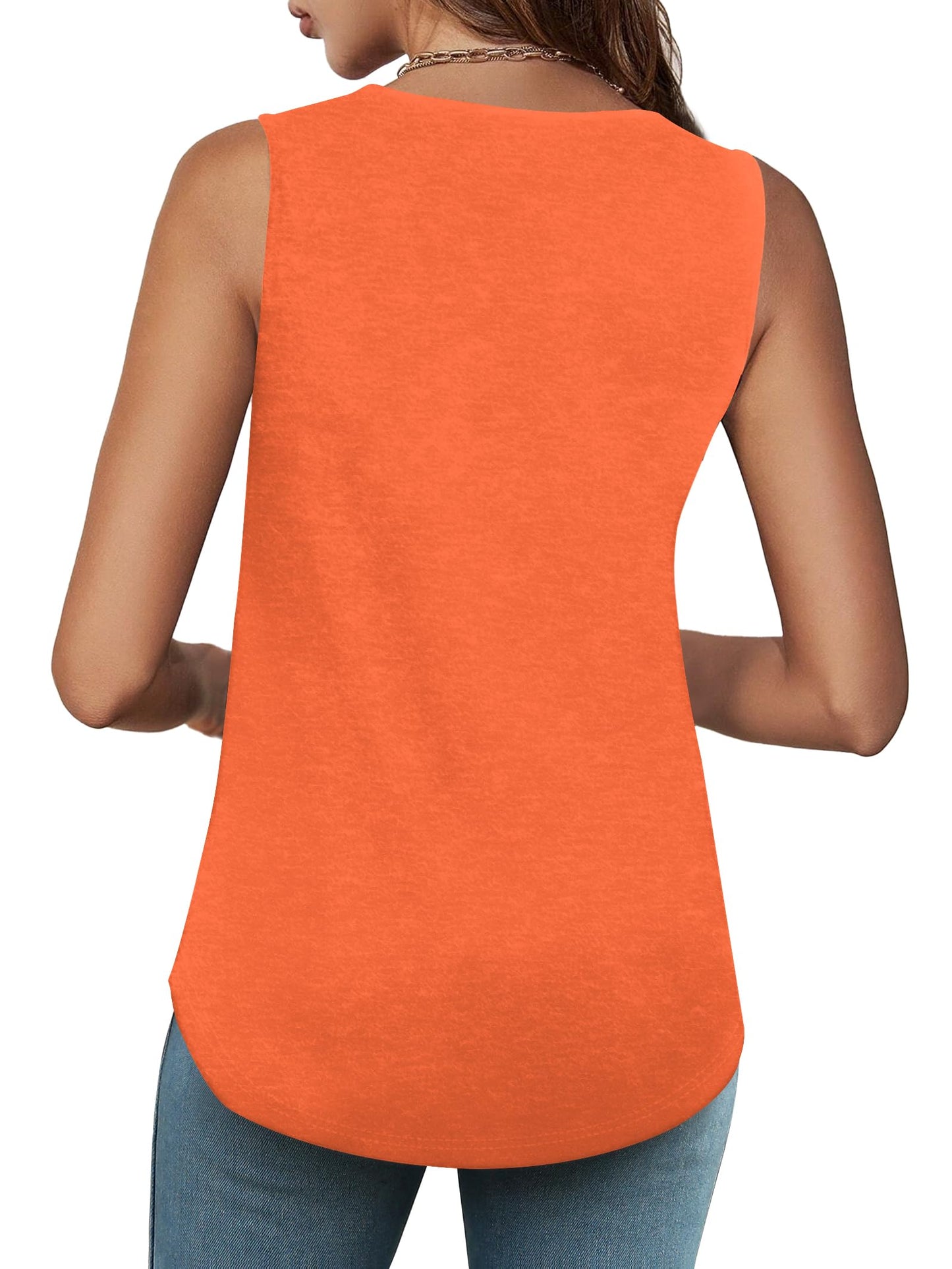 ⏰Hot Sale-Womens Shirts Casual Square Neck Sleeveless Tunic Tops
