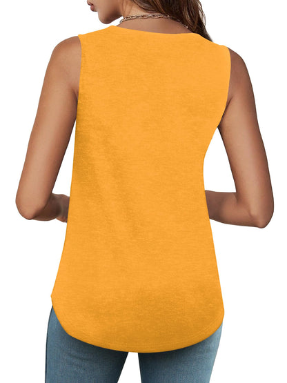 ⏰Hot Sale-Womens Shirts Casual Square Neck Sleeveless Tunic Tops