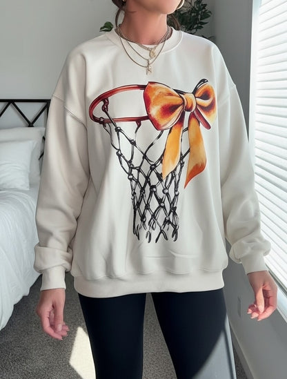 Basketball Hoop Bow Sweatshirt