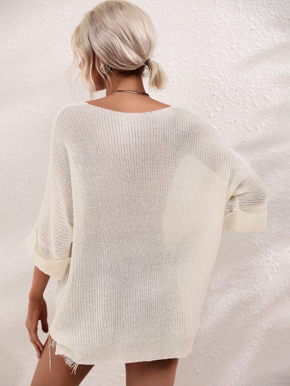 Limited time sale🔥Women's Oversized Batwing Short-Sleeve Knitting Pullover Top