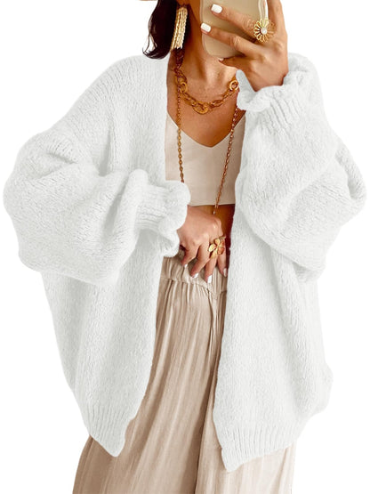 Women Open-Front Oversized Chunky Knit Sweaters Cardigan