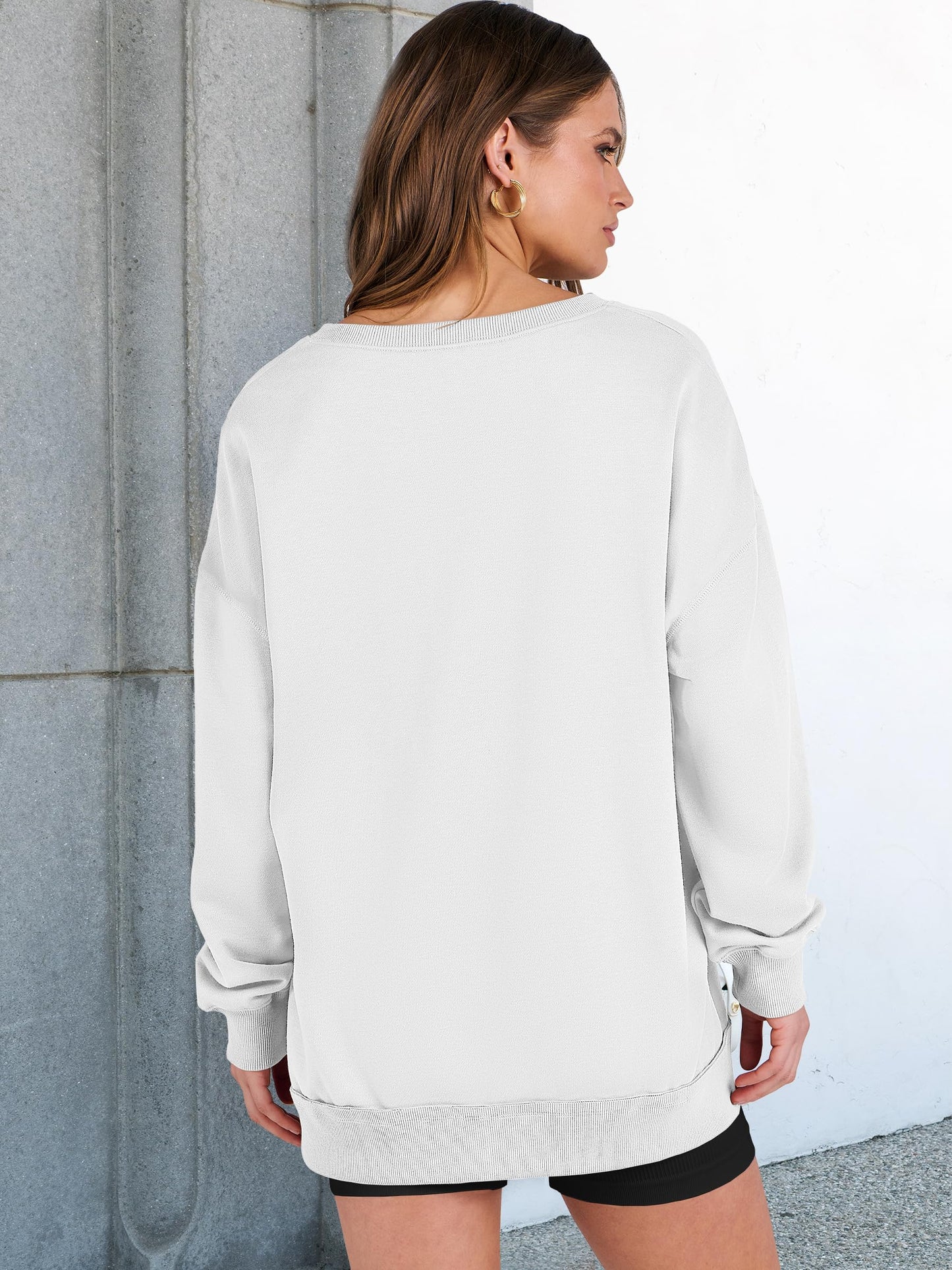 ✨Women's  Casual Oversized  V Neck Long Sleeve Sweatshirt