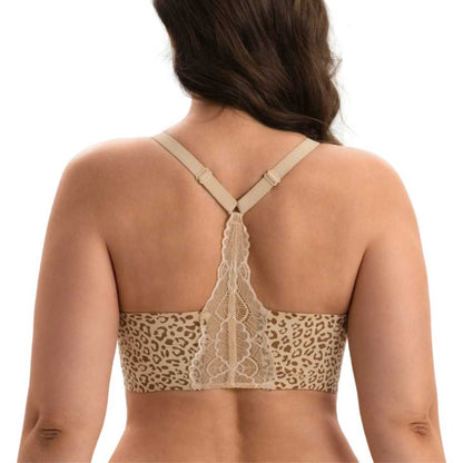 Women Lace Jelly Bra Bralettes Pullover Bra Seamless Wireless Deep V Racerback Bra