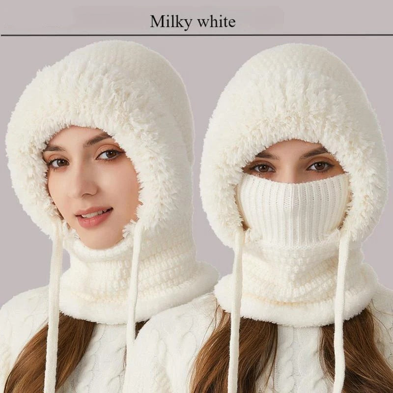 ✨Winter Fleece Knitted Hat and Warm Hooded Neck Gaiter