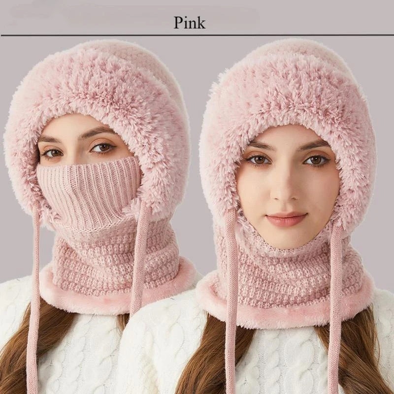 ✨Winter Fleece Knitted Hat and Warm Hooded Neck Gaiter