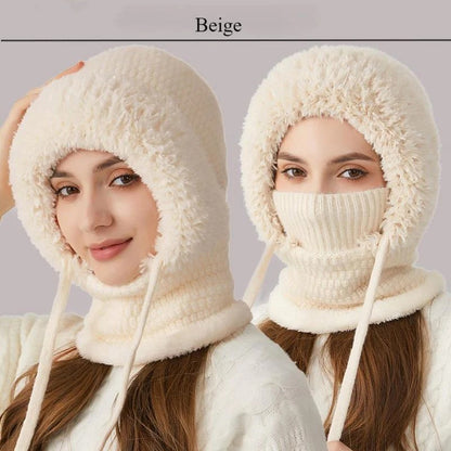 ✨Winter Fleece Knitted Hat and Warm Hooded Neck Gaiter