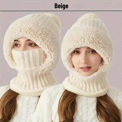 ✨Winter Fleece Knitted Hat and Warm Hooded Neck Gaiter