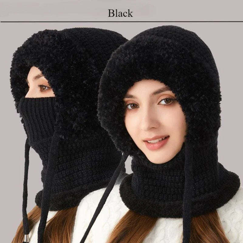 ✨Winter Fleece Knitted Hat and Warm Hooded Neck Gaiter