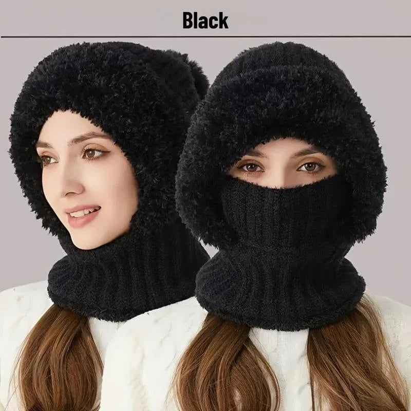 ✨Winter Fleece Knitted Hat and Warm Hooded Neck Gaiter