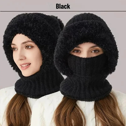 ✨Winter Fleece Knitted Hat and Warm Hooded Neck Gaiter
