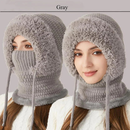 ✨Winter Fleece Knitted Hat and Warm Hooded Neck Gaiter