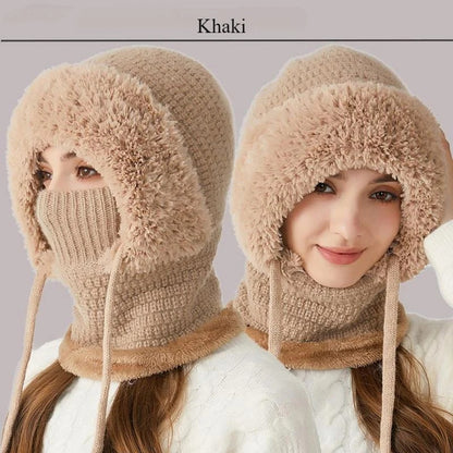 ✨Winter Fleece Knitted Hat and Warm Hooded Neck Gaiter