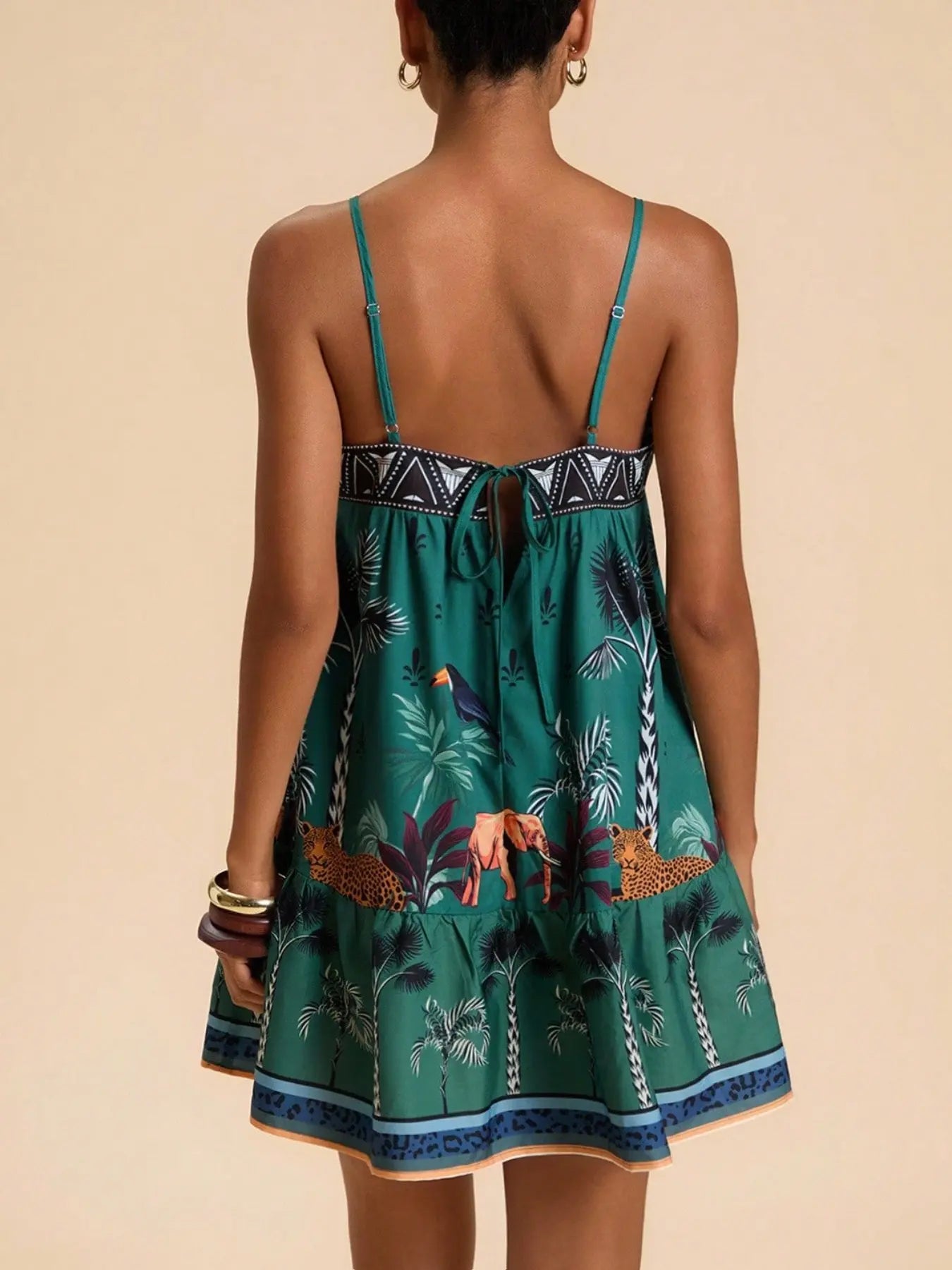 Women's Chic Floral Print Spaghetti Straps Bohemian Style Sundress