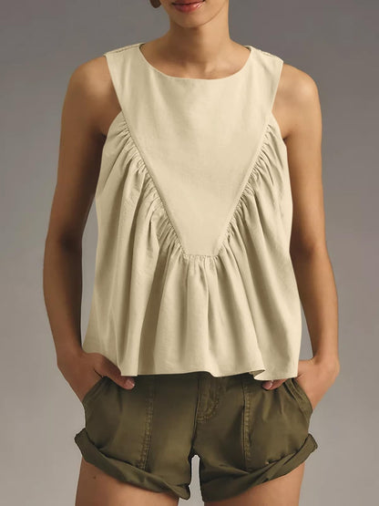 ✨Womens Peplum Babydoll Tank Tops Summer Sleeveless Loose T Shirts