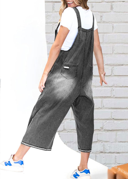 ✨Loose Fit Adjustable Strap Distressed Denim Bib Overalls