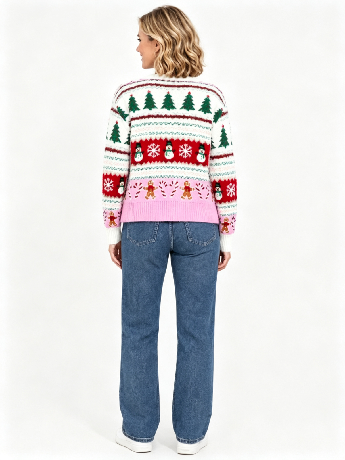 Women Festive Holiday Graphic Button Front Cardigan