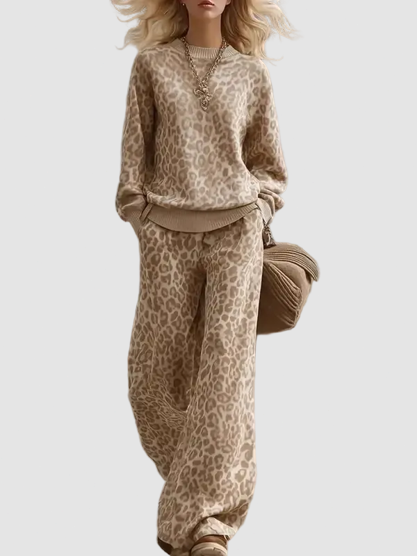 Leopard Print Two Piece Outfit