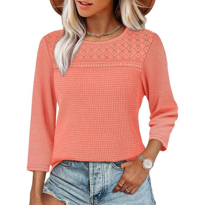 Women Blouses Dressy Casual 3/4 Length Sleeve Tops