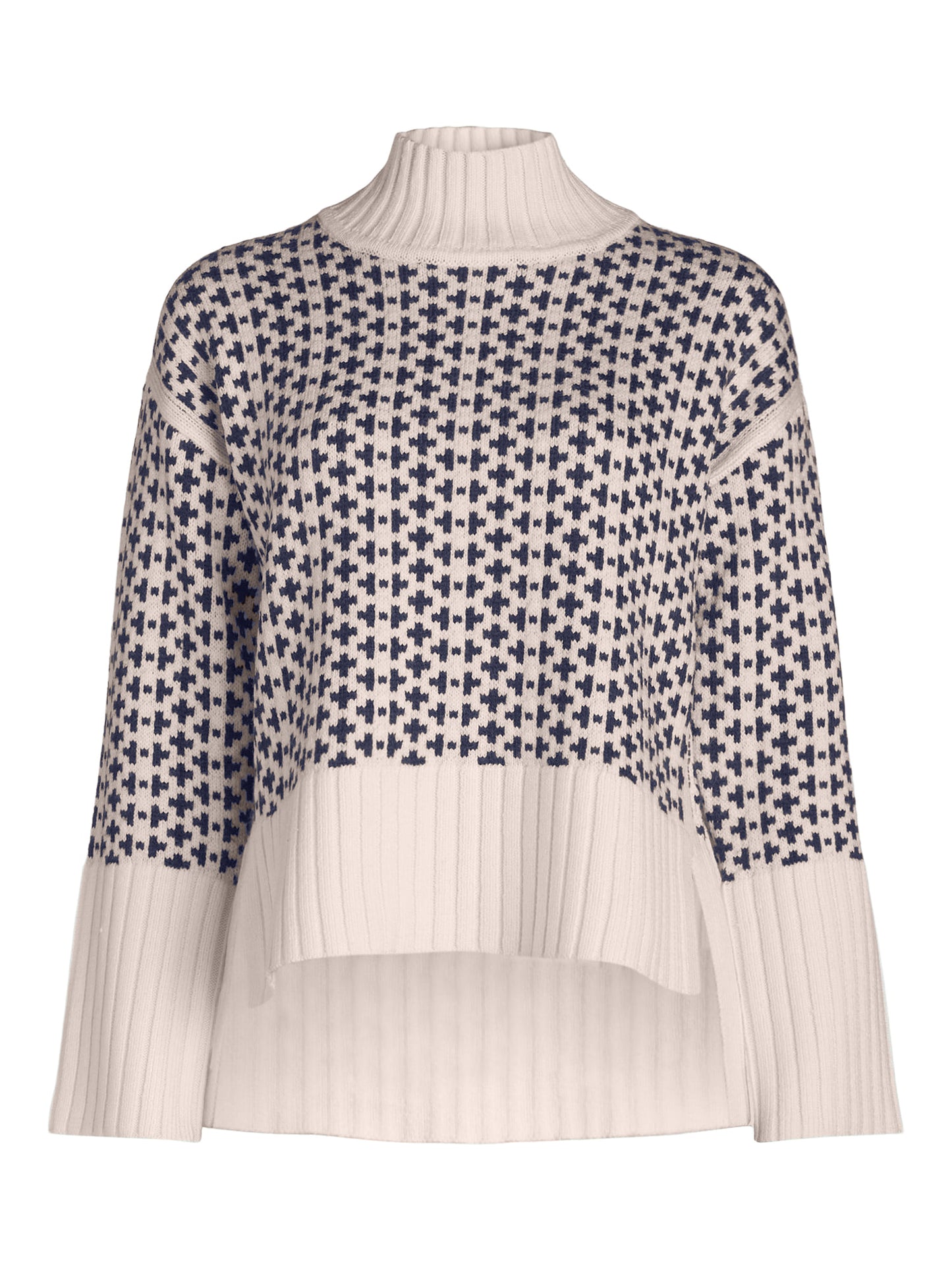 Women's Ribbed Stand Neck Sweater