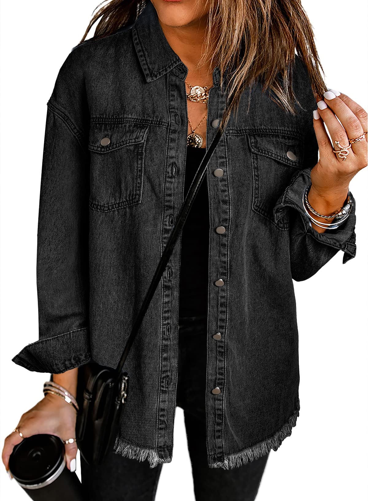 ✨Women's Casual Denim Button Down Distressed Jacket(Buy 2 10% OFF)