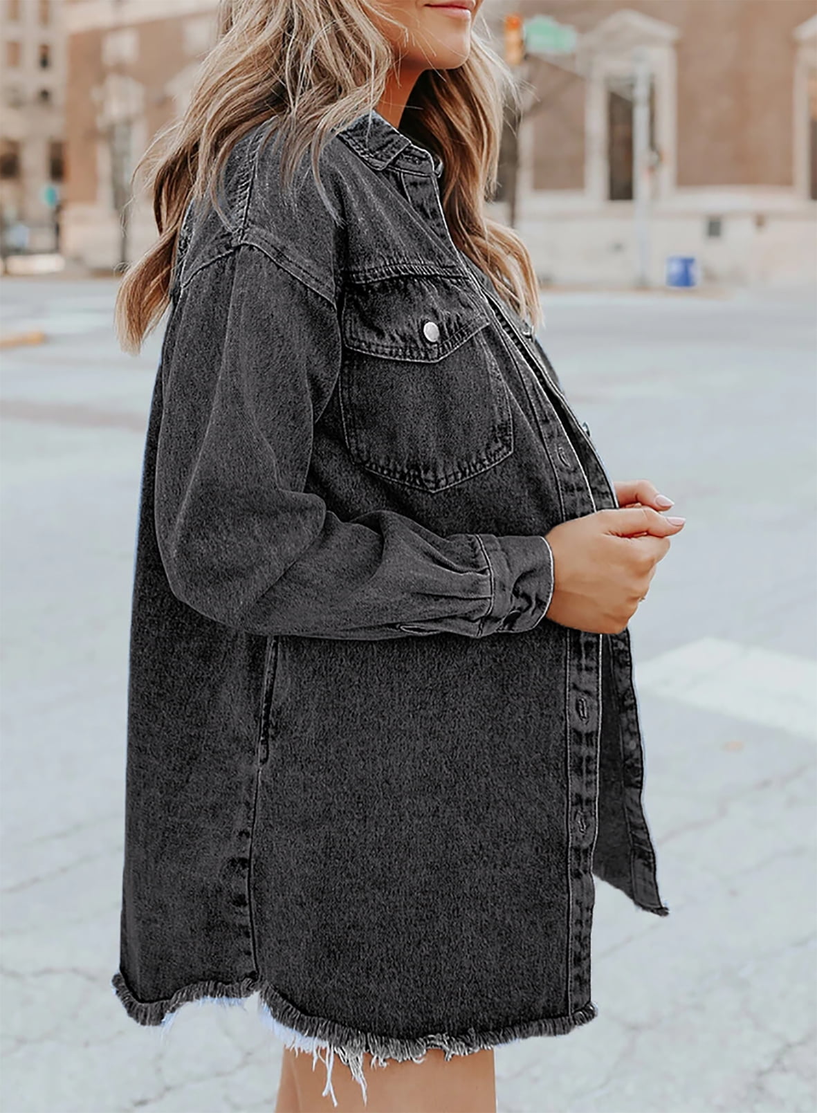 ✨Women's Casual Denim Button Down Distressed Jacket(Buy 2 10% OFF)