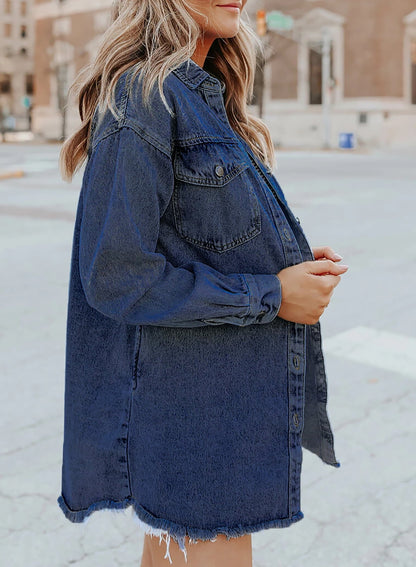 ✨Women's Casual Denim Button Down Distressed Jacket(Buy 2 10% OFF)