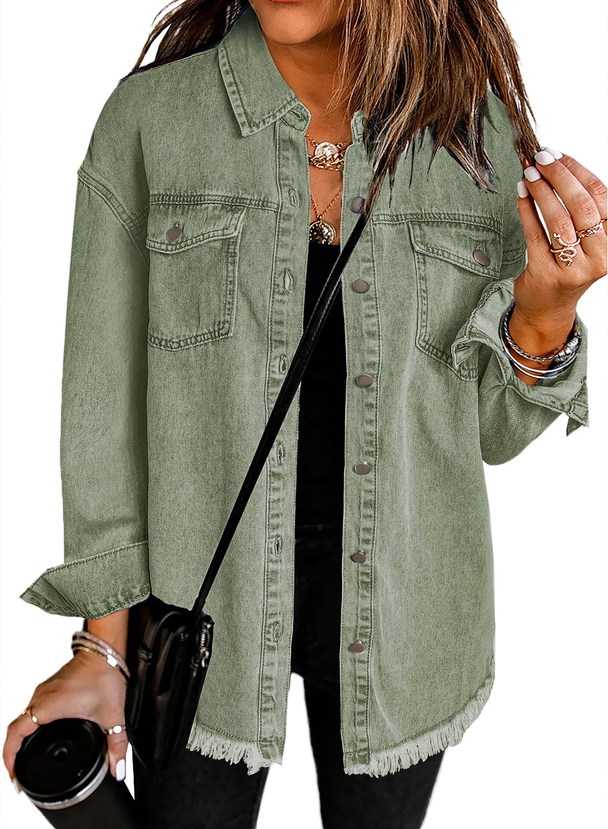 ✨Women's Casual Denim Button Down Distressed Jacket(Buy 2 10% OFF)