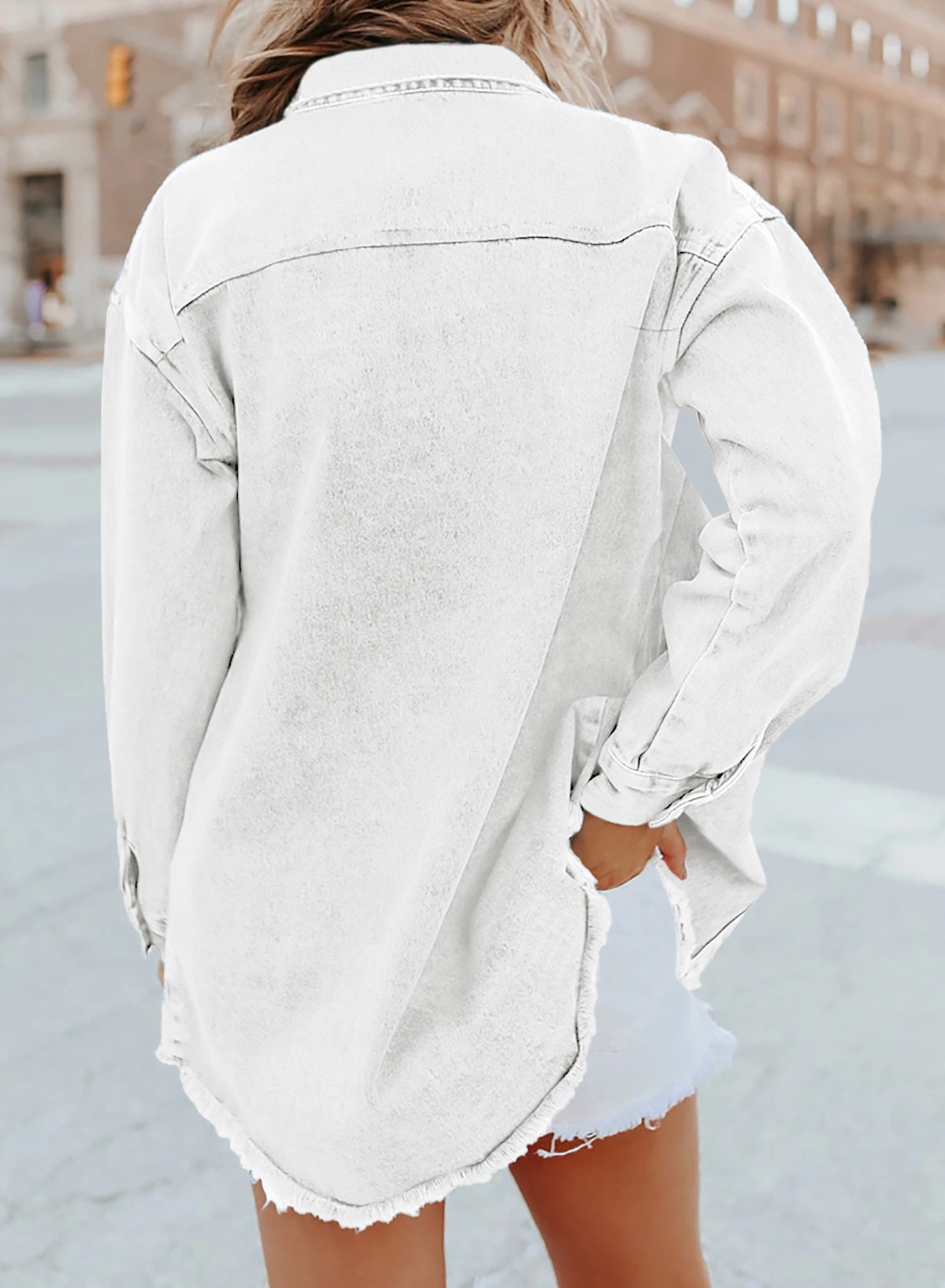 ✨Women's Casual Denim Button Down Distressed Jacket(Buy 2 10% OFF)