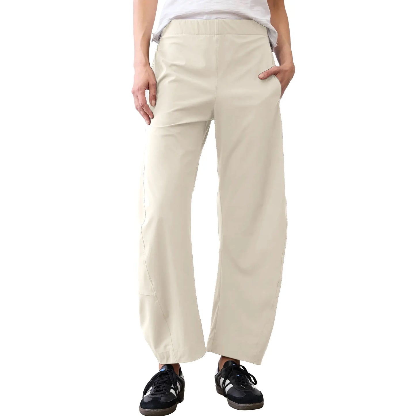 High Elastic Waist Quick Dry Wide Leg Travel Pants With Pockets