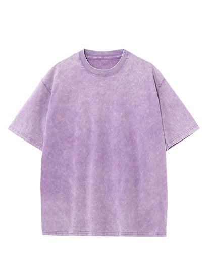 Oversized Acid Wash Cotton Drop Shoulder T-Shirt